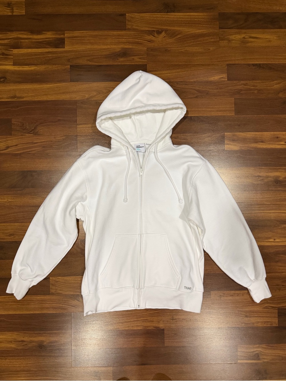 Aritzia - TNA Sweatfleece - Cozy Fleece Boyfriend Fit w/ Hoodie - White
